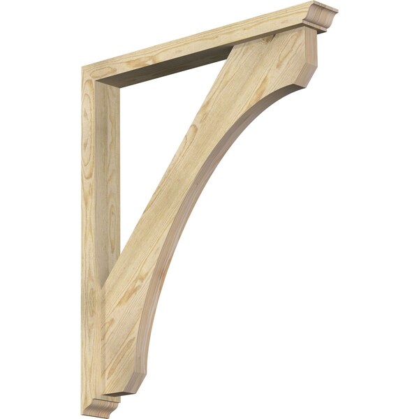 Ekena Millwork Legacy Traditional Rough Sawn Bracket w/ Offset Brace, Douglas Fir, 4"W x 32"D x 38"H BKT0402X32X38LEC01RDF - main